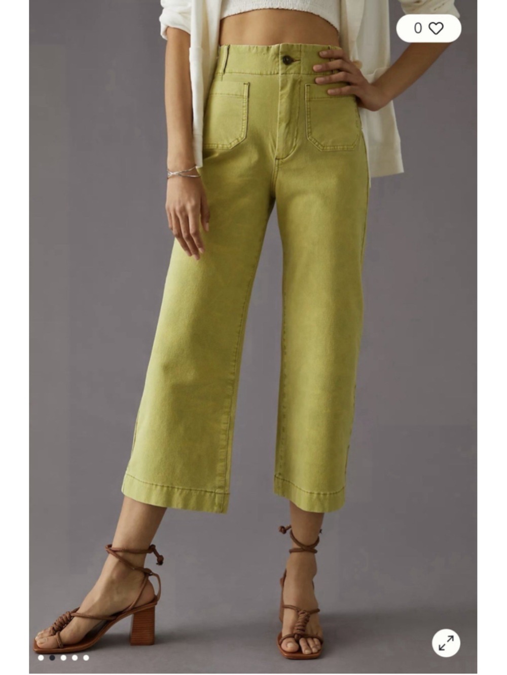 ANTHROPOLOGIE PILCRO THE SKIPPER HIGH RISE CROP PATCH POCKET PANTS MOSS Sz 28
